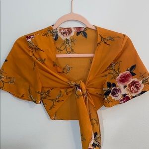 Tie-Front Floral Top